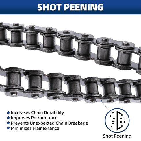 #50 Roller Chain, 10 Feet Carbon Steel Chain with 2 Free Connecting Links in Kuwait