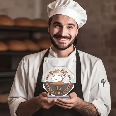 Yungyan 3 Pcs Bake Off Trophy 1st 2nd 3rd Place Bake Off Awards Trophy Acrylic Cooking Competition Winner Medals Gift Prizes for Women Men Cooking Contest Party Favors in Saudi Arabia