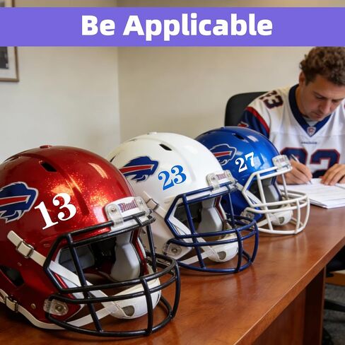 1550 Pcs Sports Helmet Numbers Stickers Self Adhesive Vinyl Helmet Decals 1 Inch and 2 Inch with 50 Rugby Classic Action Stickers for Baseball, Hockey, Football, Lacrosse, Batting (Sheets Multicolor) in Kuwait