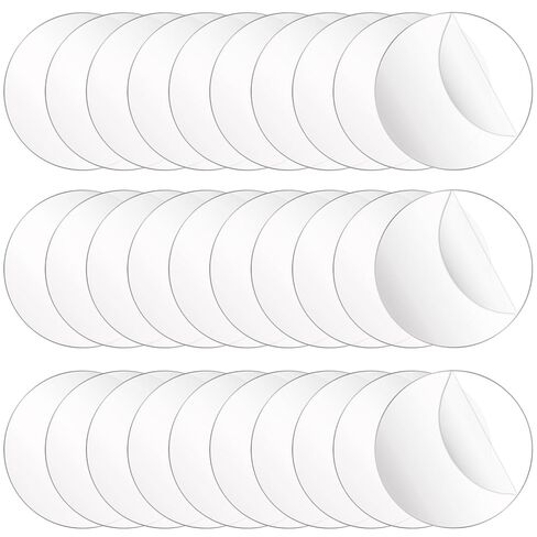 30 Pcs 2 Inch Acrylic Circle Blanks, Clear Round Acrylic Blanks Sheets Cake Disk Ornament Blank Transparent Coasters Board Panel Miniature Bases for Crafts, DIY Projects, Paintings, Badge Reels in Saudi Arabia