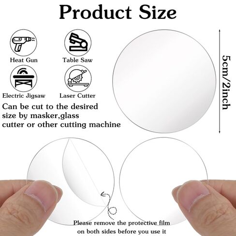 30 Pcs 2 Inch Acrylic Circle Blanks, Clear Round Acrylic Blanks Sheets Cake Disk Ornament Blank Transparent Coasters Board Panel Miniature Bases for Crafts, DIY Projects, Paintings, Badge Reels in Saudi Arabia
