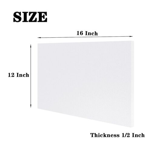 HDPE Plastic Sheet 1/2 Inch Thick 12" x 16", High Density Polyethylene Solid Board with Different Surfaces (Textured Front & Smooth Back), 0.5" Thick DIY Machining Panels for Home, Crafts (White) in Kuwait