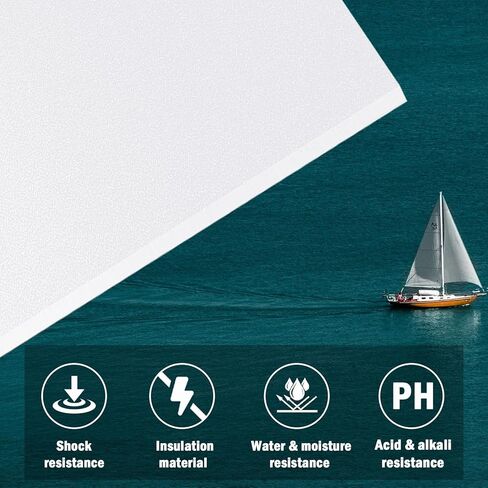 HDPE Plastic Sheet 1/2 Inch Thick 12" x 16", High Density Polyethylene Solid Board with Different Surfaces (Textured Front & Smooth Back), 0.5" Thick DIY Machining Panels for Home, Crafts (White) in Kuwait