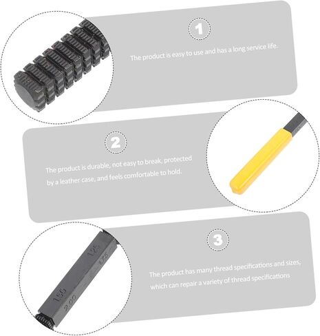 Thread Repair File Set 8 Sizes Hand Tool for External Thread Restoration Fasteners Fixing Easy to Use in Kuwait