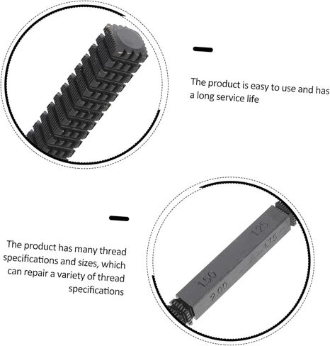 Thread Repair File Set 8 Sizes Hand Tool for External Thread Restoration Fasteners Fixing Easy to Use in Kuwait