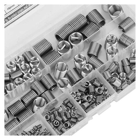 200Pcs Stainless Steel Thread Insert M3/M4/M5/M6/M8/M10/M12 Helical Threaded Repair Insert Wire Screw Sleeve Threads Replacement Nicely in Saudi Arabia