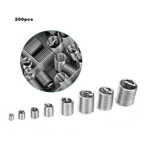 200Pcs Stainless Steel Thread Insert M3/M4/M5/M6/M8/M10/M12 Helical Threaded Repair Insert Wire Screw Sleeve Threads Replacement Nicely in Saudi Arabia