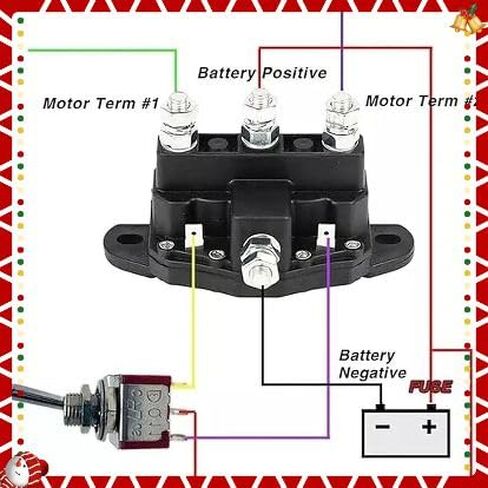 12V ATV Winch Motor Solenoid Reversing Relay - 6 Terminal CH24450 24450BX 31-8970 Heavy Duty Winch Accessory in Saudi Arabia