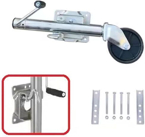 Trailer Jack Wheel - Heavy Duty Marine Swivel Trailer Jack, Swivel Trailer Wheels, Galvanized Support Wheel for Heavy Loads, 15Cm Wheel, 540Kg, Adjustable and in Kuwait