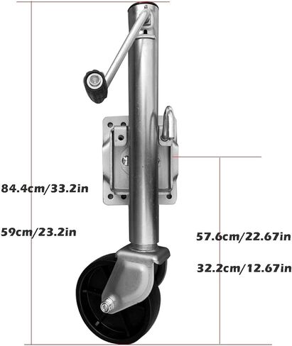 Trailer Jack Wheel - Heavy Duty Marine Swivel Trailer Jack, Swivel Trailer Wheels, Galvanized Support Wheel for Heavy Loads, 15Cm Wheel, 540Kg, Adjustable and in Kuwait