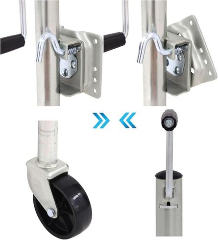 Trailer Jack Wheel - Heavy Duty Marine Swivel Trailer Jack, Swivel Trailer Wheels, Galvanized Support Wheel for Heavy Loads, 15Cm Wheel, 540Kg, Adjustable and in Kuwait