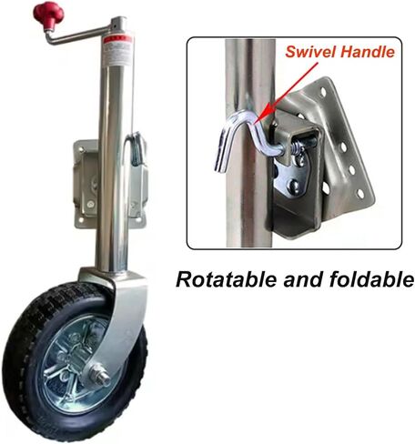 Swivelling Trailer Jockey Wheel Load Capacity 680Kg Jockey Wheel 254X80Mm Side Rocker Automatic Trailer Jockey Wheel Robust and Adjustable Jockey Wheel with Cl,A in Saudi Arabia