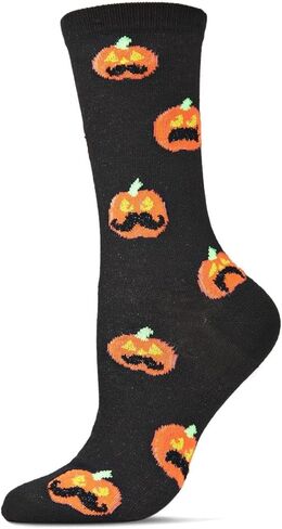 مذكرات سيدة اليقطين Stache Halloween Crew Socks in Saudi Arabia