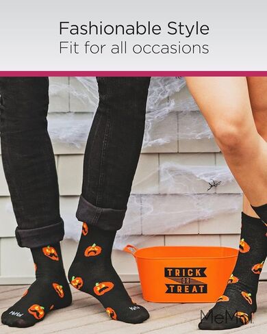 مذكرات سيدة اليقطين Stache Halloween Crew Socks in Saudi Arabia