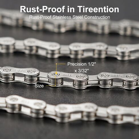 سلسلة دراجة سرعة 6/7/8 116 وصلة، 1/2 بوصة × 3/32 بوصة لشيمانو SRAM Campagnolo، سلسلة دراجات مقاومة للصدأ ومقاومة للاهتراء لدراجة الطريق الجبلية MTB BMX الإلكترونية in Kuwait