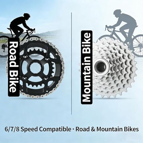 سلسلة دراجة سرعة 6/7/8 116 وصلة، 1/2 بوصة × 3/32 بوصة لشيمانو SRAM Campagnolo، سلسلة دراجات مقاومة للصدأ ومقاومة للاهتراء لدراجة الطريق الجبلية MTB BMX الإلكترونية in Kuwait