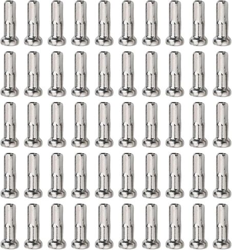 50-Pack Copper Bicycle Spoke Nipples 14G 2mm Wheel for-Caps for Road Mountain Fold Bikes(Silver) in Saudi Arabia
