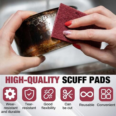 وسادات جرجر للأغراض العامة الدقيقة مقاس 30 قدمًا × 6 بوصات 7447 لفة كبيرة من مادة الكشط الكاشطة اليدوية صنفرة يدوية غير قابلة للخدش منسوجة من أكسيد الألومنيوم وقابلة للقطع وسطح تنظيف وإعداد المطبخ وتنظيف الجرجرة in Kuwait