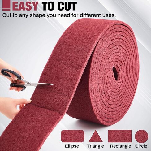 وسادات جرجر للأغراض العامة الدقيقة مقاس 30 قدمًا × 6 بوصات 7447 لفة كبيرة من مادة الكشط الكاشطة اليدوية صنفرة يدوية غير قابلة للخدش منسوجة من أكسيد الألومنيوم وقابلة للقطع وسطح تنظيف وإعداد المطبخ وتنظيف الجرجرة in Kuwait