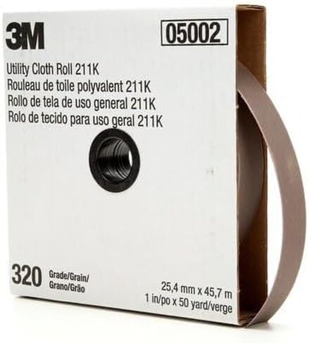 3M 3M-05002 لفة قماش كاشطة درجة 320J، 1 بوصة × 50 ياردة in Saudi Arabia