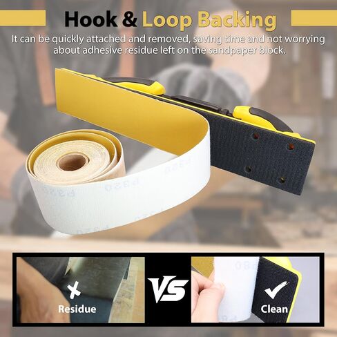 2-3/4 Inch Longboard Sandpaper Roll, Total 25 Yards Hook and Loop Sanding Paper 80 120 180 220 320 Grit, Continuous Rolls for Automotive, Woodworking and Hand Sanding Blocks in Kuwait