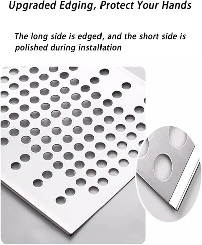 304 Stainless Steel Perforated Sheet Plate, Decorative Theft Net, 10mm Hole Diameter Mesh, Durable and Versatile Screen Sheet (25x500cm) in Kuwait