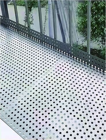 304 Stainless Steel Perforated Sheet, 8mm Hole Diameter, Anti-Fall Metal Plate with Ties & Gloves, Heavy-Duty 37x200cm for Safety & Durability in Kuwait