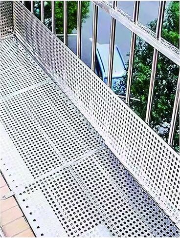 304 Stainless Steel Perforated Sheet - Leak-Proof Mesh Pads for Garden Balustrade, Balcony, Window, Anti-Theft Round Shield Gasket (55x390cm) - Durable & Versatile in Kuwait