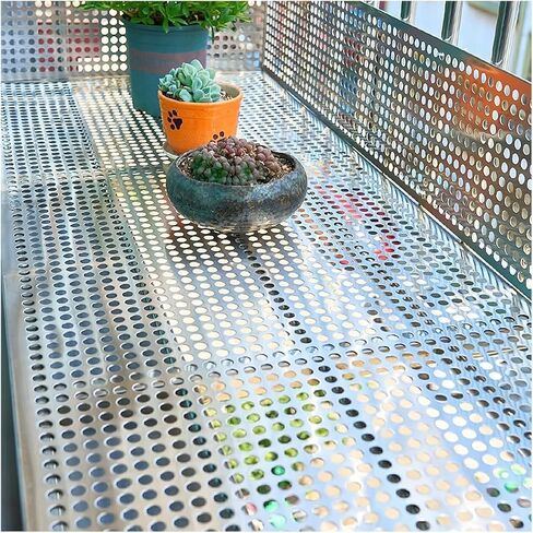 Stainless Steel 304 Perforated Sheet 45x100 cm - Durable Balcony Protection, Cat Safety Net Outdoor Barrier, Weather-Resistant Industrial Metal Plate in Kuwait