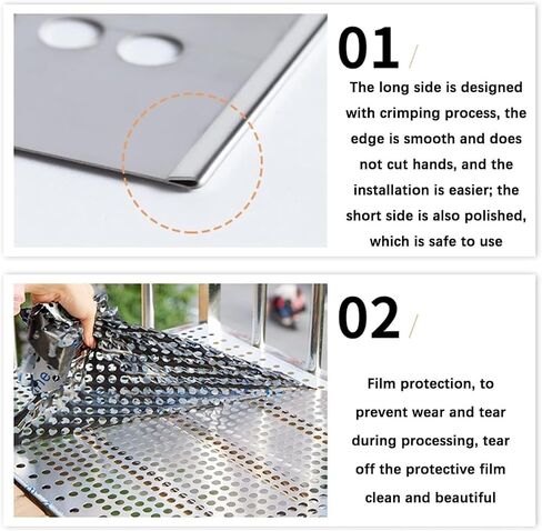 Stainless Steel 304 Perforated Sheet for Balcony Safety - Rust-Resistant Metal Plate (80x100 cm) - Ideal for Cat Protection & Outdoor Use in Kuwait