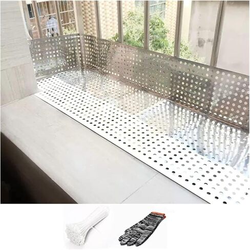 304 Stainless Steel Perforated Sheet, 10mm Hole Diameter, Easy Install Safety Fall Prevention Metal Plate, Leak-Proof Window Pads for Home and Industrial Use in Kuwait