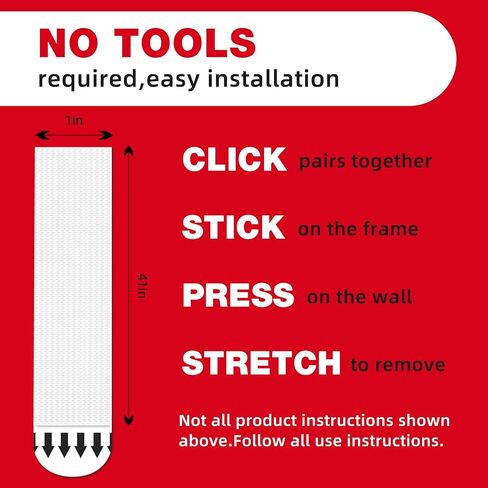 40 Sets Hook and Loop Tape Sticky White,4 in.x 1 in.Double-Sided Adhesive Strip,Heavy Duty in Saudi Arabia