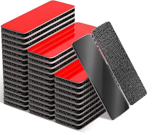 30 Sets Heavy-Duty Adhesive Hook and Loop Strips, 1.2" x 3.2" Heat Resistant Waterproof No Residue Hold for Car Floor Mats Indoor/Outdoor Use on Walls, Glass, Tile, Metal, Wood in Saudi Arabia