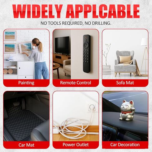 30 Sets Heavy-Duty Adhesive Hook and Loop Strips, 1.2" x 3.2" Heat Resistant Waterproof No Residue Hold for Car Floor Mats Indoor/Outdoor Use on Walls, Glass, Tile, Metal, Wood in Saudi Arabia