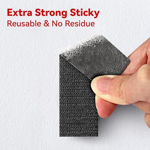 TAKOO 48 Pairs Hook and Loop Strips - Heavy Duty, Double-Sided Adhesive, Residue-Free for Wall-Mounted Storage, Shelf Organizers, Cable Management, Key Holders, Photo Frames, Carpets, DIY Home Use in Saudi Arabia