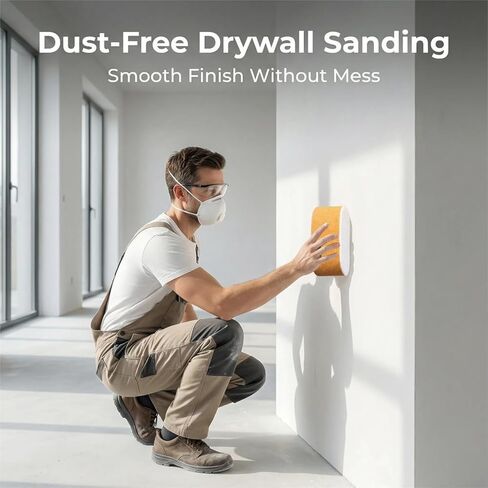 6 عبوات من إسفنجات الصنفرة الرطبة للجدران الجافة، كتل صنفرة كبيرة قابلة للغسل وقابلة لإعادة الاستخدام للجدران الجافة، إسفنجة للتحكم في الغبار للتنعيم والتشطيب وإعداد السطح، 5.5 × 4.5 × 3.1 بوصة in Kuwait