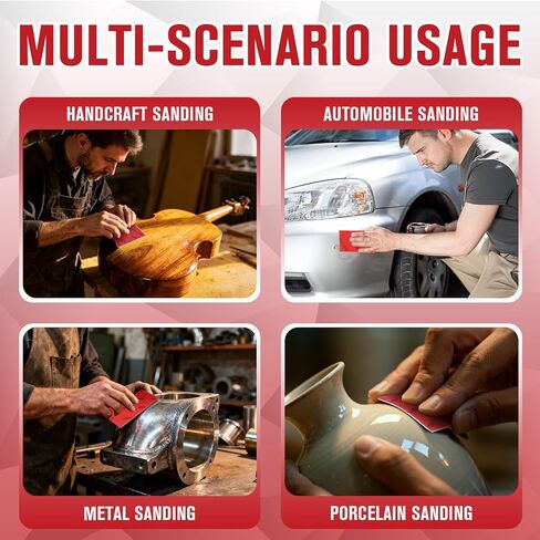 72Pcs Sanding Sponges 80-3000 Grit - Wet/Dry Sandpaper Sponge for Drywall, Wood, Metal, Glazing, Hook & Loop Backing for Hand Sanders, Oxidized Aluminum Abrasive, Flocked Surface in Kuwait