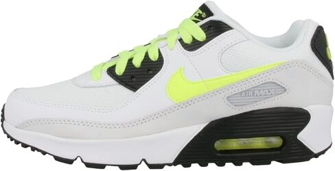 Nike Air Max 90 Big Kids 'Shoes (HF6358-103 ، White/Cyber/Dark Smoke Gray/Khaki) حجم 7 in Kuwait