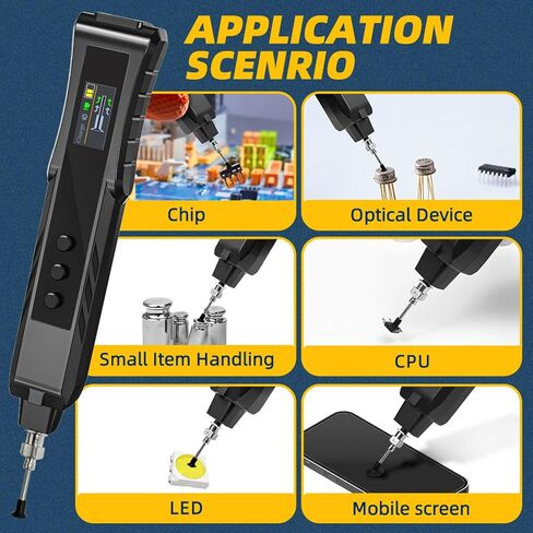 Electric Vacuum Suction Pen, Strong Adsorption Force with Replaceable Suction Heads and TFT Color Screen for Electronics Repair Laboratory Operations in Saudi Arabia