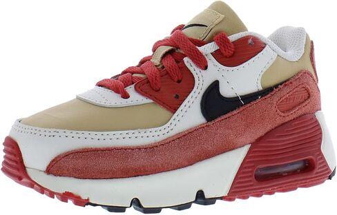 Nike Air Max 90 Big Kids 'Shoes (HF6358-103 ، White/Cyber/Dark Smoke Gray/Khaki) حجم 7 in Kuwait