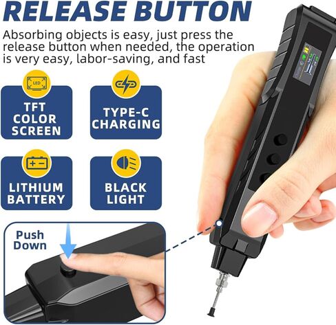 Electric Vacuum Suction Pen, Strong Adsorption Force with Replaceable Suction Heads and TFT Color Screen for Electronics Repair Laboratory Operations in Saudi Arabia