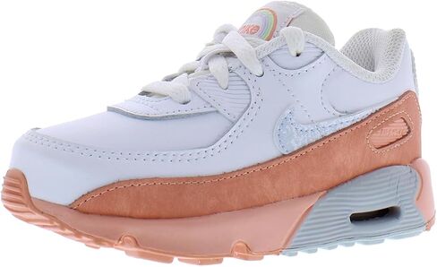 Nike Air Max 90 Big Kids 'Shoes (HF6358-103 ، White/Cyber/Dark Smoke Gray/Khaki) حجم 7 in Kuwait