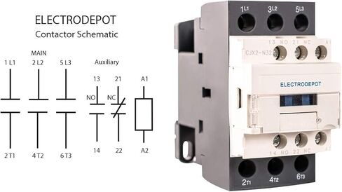 قواطع 30 أمبير حثي، 50 أمبير مقاوم 3 أقطاب 120 فولت تيار متردد، الإضاءة والتحكم في المحرك، حامل DIN، اتصال مساعد NO/NC in Kuwait