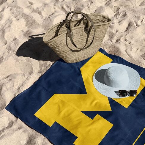 منشفة شاطئ من قماش الجاكار المخطط من Northwest Michigan Wolverines NCAA مقاس 36 × 72 بوصة in Saudi Arabia