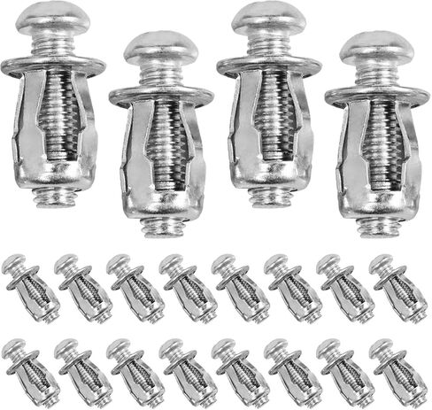 EMVANV 20 PCs Hollow Door Anchors,Hollow Metal Cavity Fixing Hollow Wall Anchors for Aluminium Cladding Sheet Steel Pipe, Iron Sheet and Hollow Plastic Sheet(Silver) in Saudi Arabia