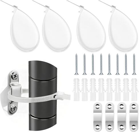 [4 عبوات] مثبتات أثاث مضادة للطرف لحماية الأطفال والسلامة من الزلازل - رفوف الملابس الآمنة، وخزائن الملابس على الحائط مع أشرطة التثبيت والسحابات in Kuwait