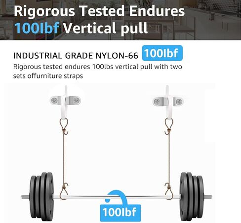 [4 عبوات] مثبتات أثاث مضادة للطرف لحماية الأطفال والسلامة من الزلازل - رفوف الملابس الآمنة، وخزائن الملابس على الحائط مع أشرطة التثبيت والسحابات in Kuwait