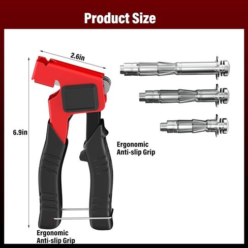 براغي مولي شديدة التحمل للجدران الجافة من BURMONG - 3 أحجام (0.12 بوصة - 1.28 بوصة) مجموعة أدوات تثبيت ومسامير معدنية مجوفة للحوائط الجافة، تتضمن أداة إعداد، تعمل على الحوائط الجافة والجدار المجوف والجص (إجمالي 34 قطعة) in Kuwait