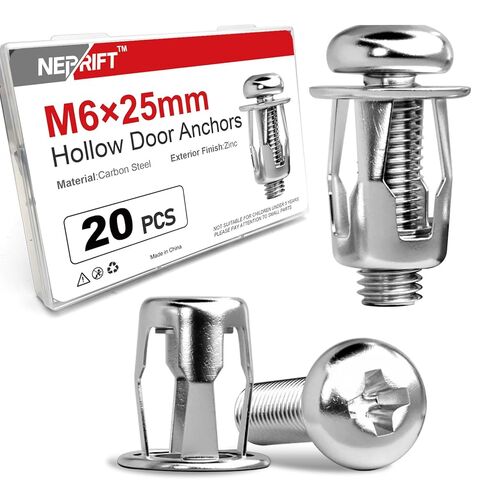 20 قطعة مرساة باب مجوفة M6 × 25 مم، مسامير مولي معدنية مع براغي للجدران الجافة 1/2 بوصة، اللوح الجصي والألواح الرقيقة in Kuwait