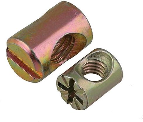 Barrel nut, 5/10/20/50pcs M6 M8 Cross Dowel Slotted Fittings for Beds Horizontal Hole Nut Hammer Embedded(50pcs,M6x13(Phillips Zinc)) in Saudi Arabia
